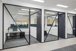 Internal office glass partitions