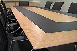 Boardroom table splayed design