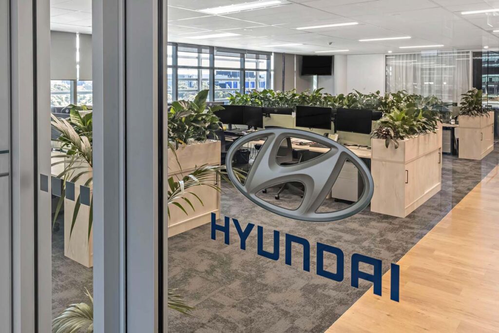Hyundai office door sign
