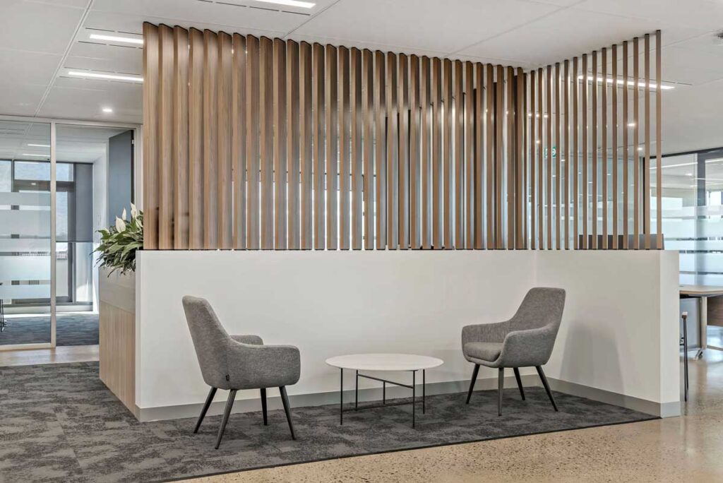 vertical timber slat wall