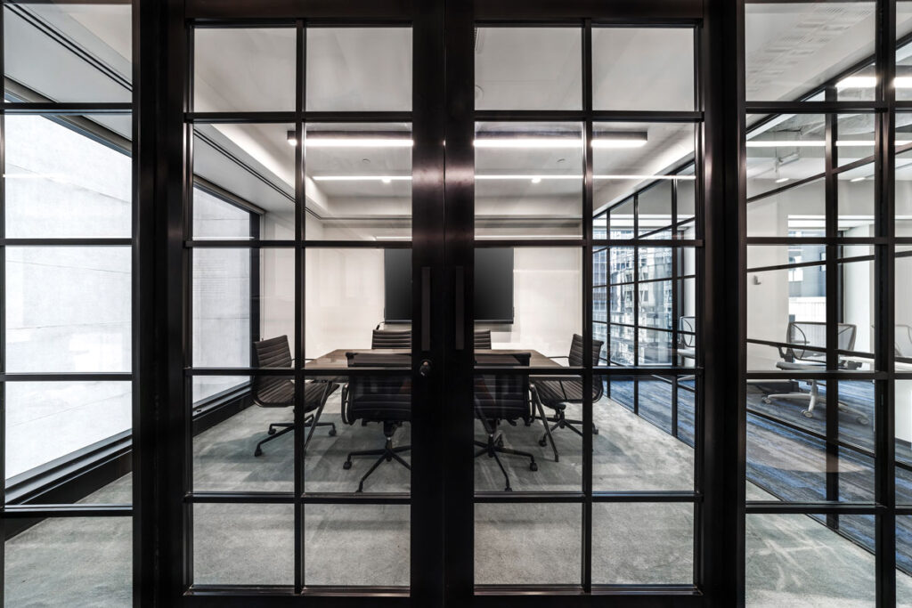 modern boardroom glass wall