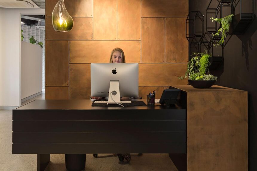 modern office reception fitout
