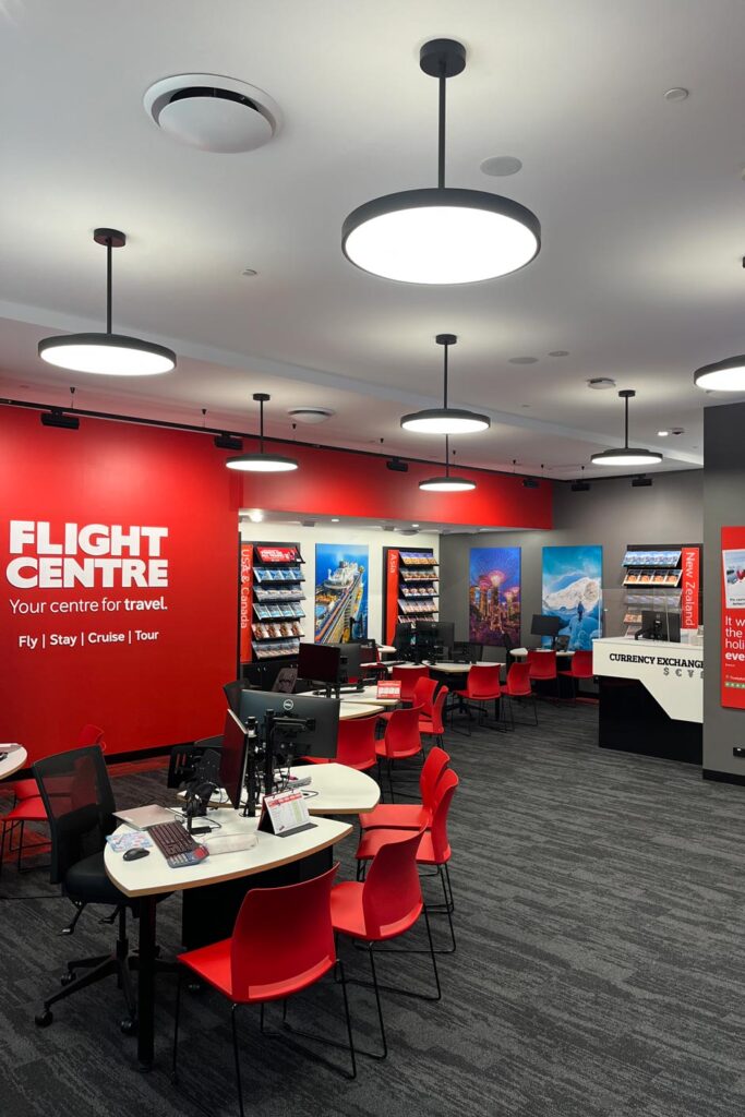 shopfitting lighting travel agent